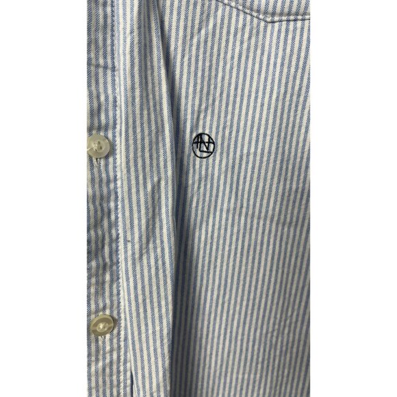 NANAMICA JAPAN STRIPED BLUE DRESS SHIRT XL - Picture 3 of 8